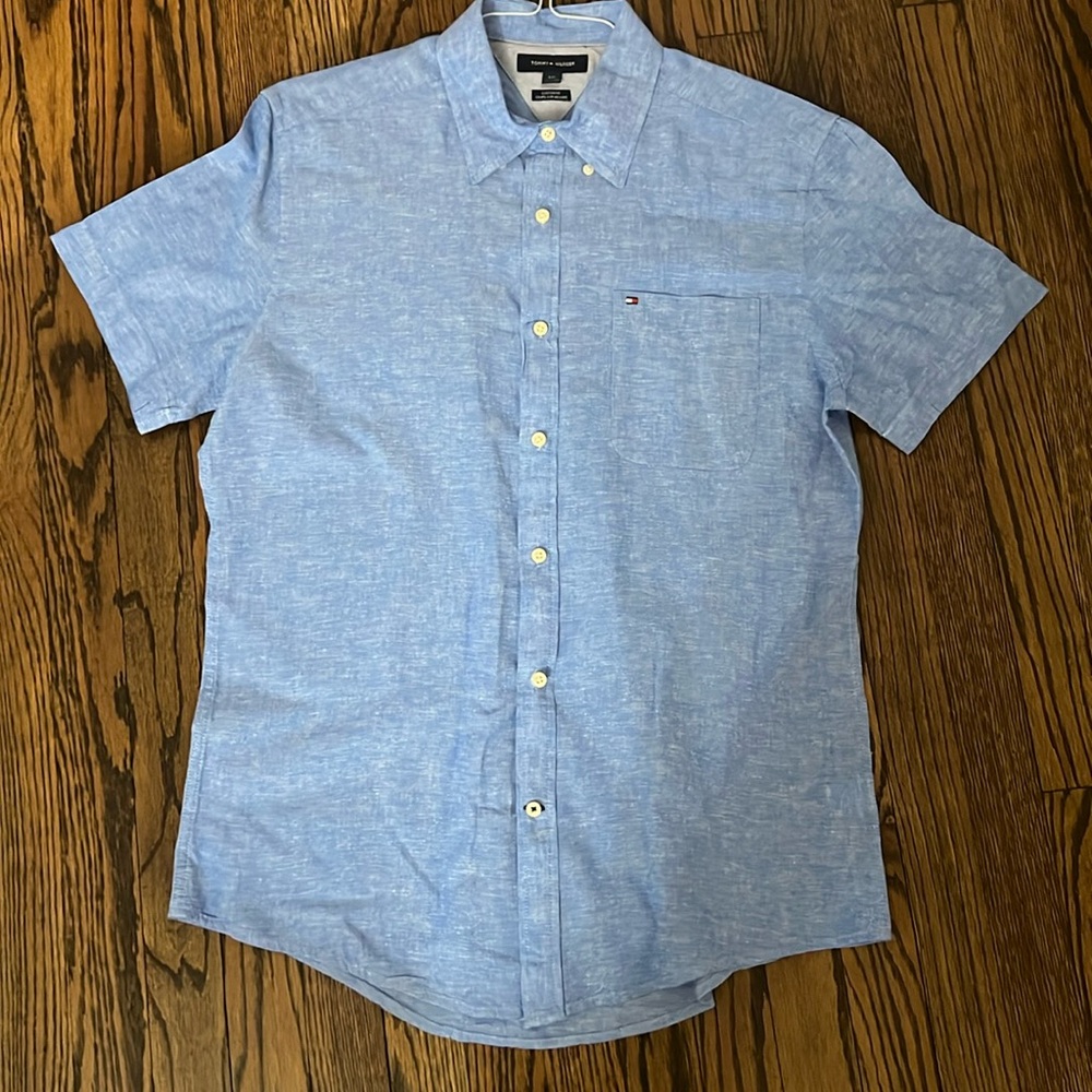 Tommy Hilfiger Button Down Shirt 👕 55% Linen- New!